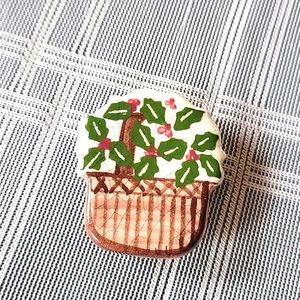 The Potting Shed  Holiday Basket Brooch